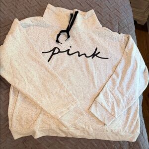 PINK Victoria's Secret Light Gray Cowl Neck Sweater